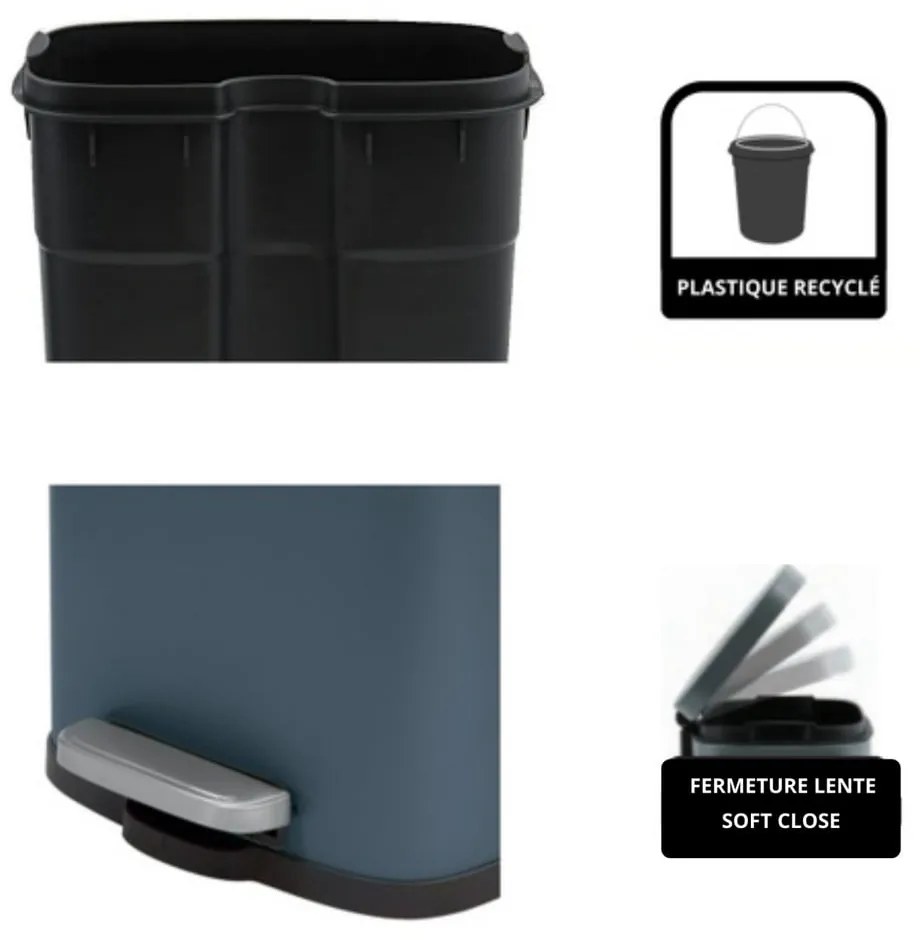 Nášľapný oceľový odpadkový kôš v petrolejovej farbe 5 l Akira – Spirella