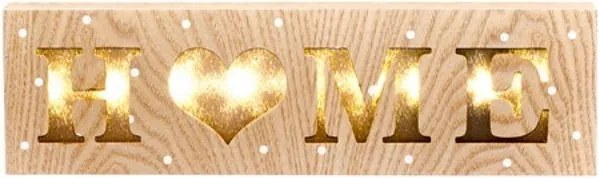 Závesná drevená svietiaca dekorácia Dakls Sweet Home