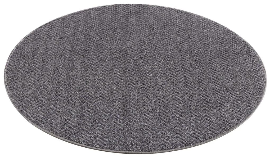 Dekorstudio Okrúhly jednofarebný koberec FANCY 805 -  sivý Priemer koberca: 200cm