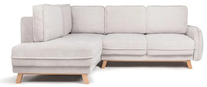 Béžová menčestrová rozkladacia rohová pohovka (ľavý roh) Tori – Bonami Selection