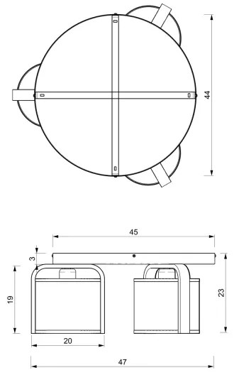 Prisadený luster JONKO 3xE27/60W/230V