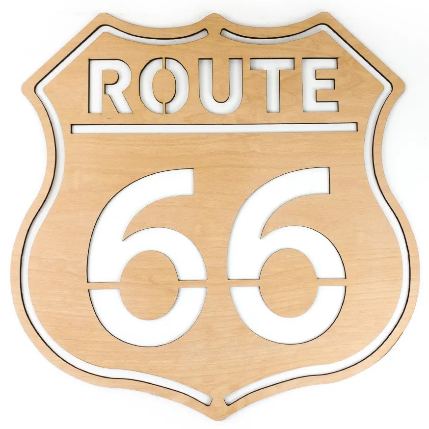 Veselá Stena Drevená nástenná dekorácia Route 66