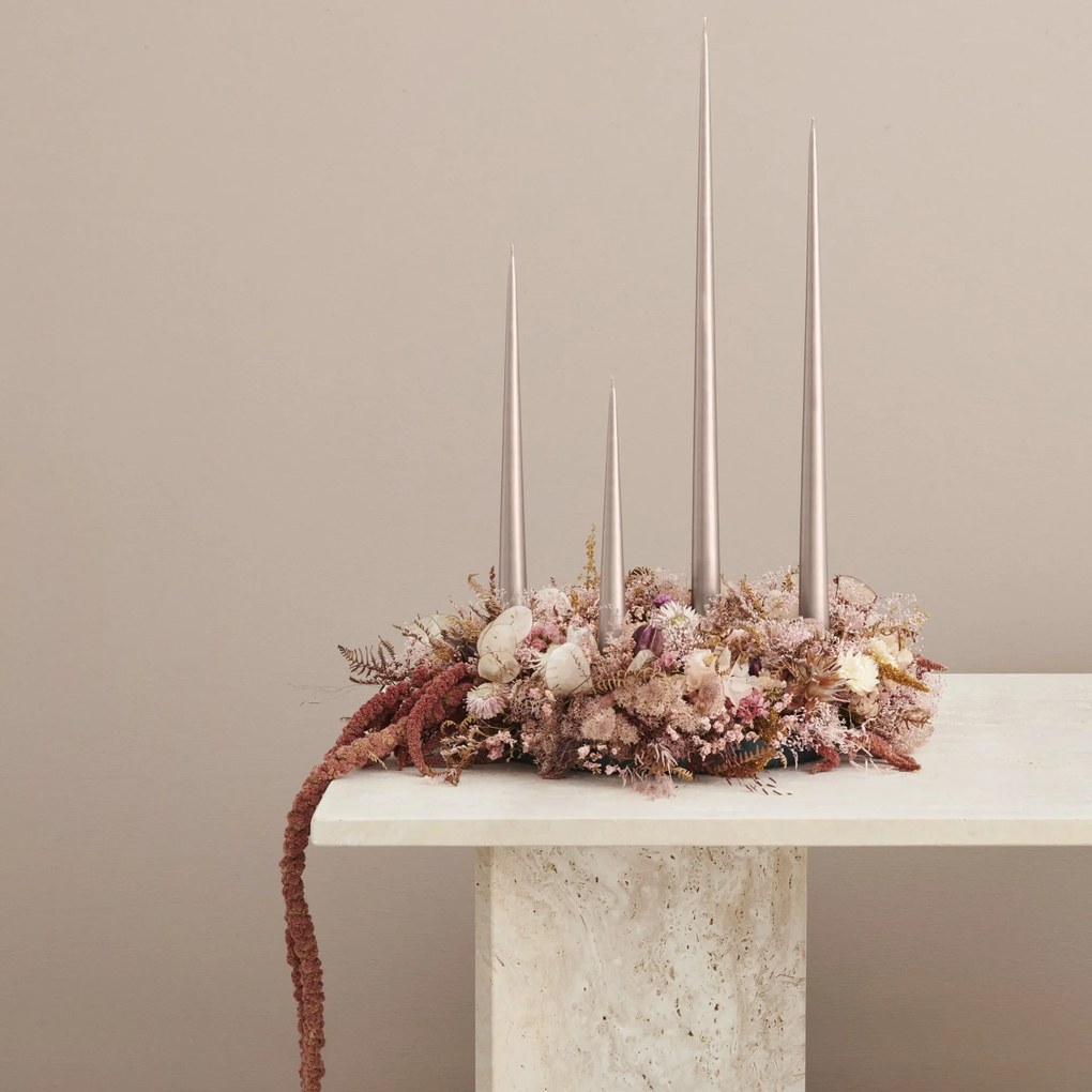 ester & erik Sviečka Taper 32 cm – 94 Champagne Metallic – sada 2 ks