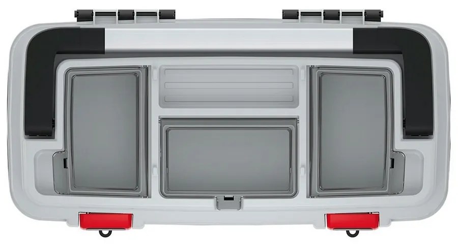 Kufor na náradie s kovovým držadlom 54 × 27,8 × 26,9 cm, organizéry, sivá