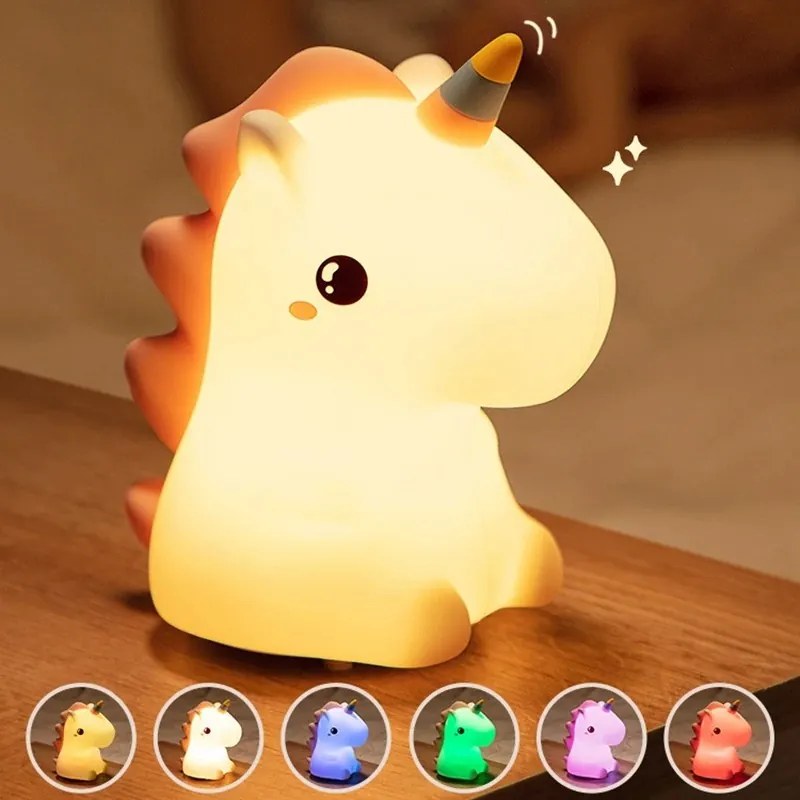 Detská stolná LED lampa Unicorn biela