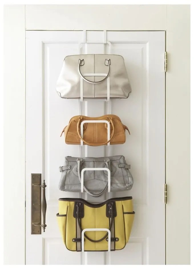 Biely vešiak na kabelky so 4 háčikmi YAMAZAKI Sapporo