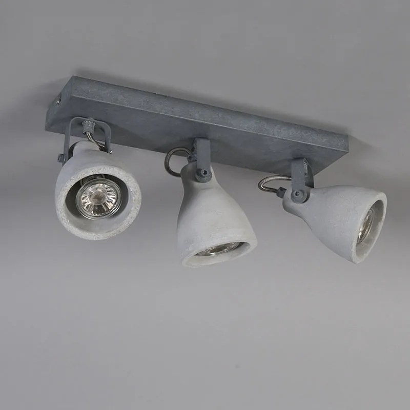 Priemyselné bodové svetlo sivý betón 3-svetlo - Creto