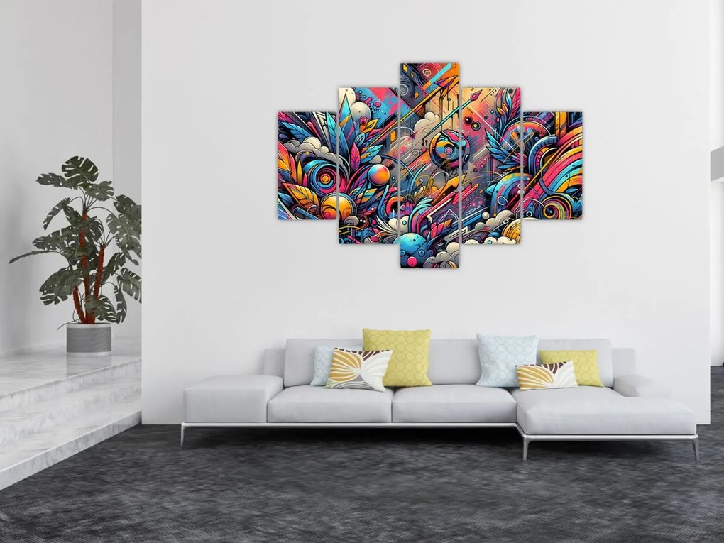 Obraz - Pestrofarebné graffiti (150x105 cm)