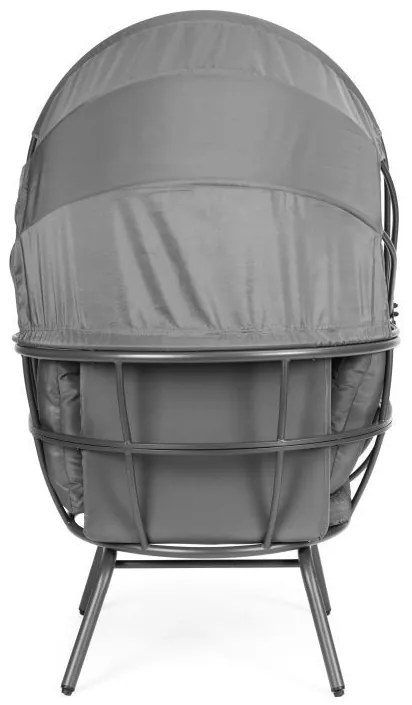 ZÁHRADNÉ KRESLO SO SKLADACOU STRIEŠKOU BAZIL ŠEDÉ