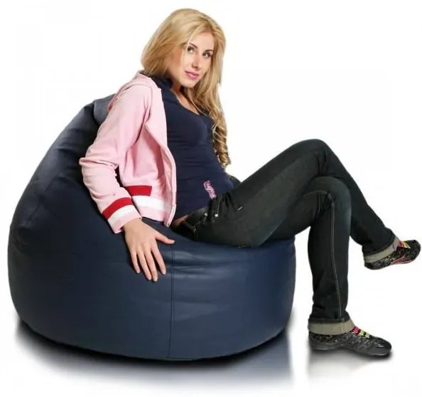 INTERMEDIC SK - Sedací vak Viper 95x110 cm | multifunkčný komfortný vak na sedenie aj ležanie Farba: E11 - Modrá tmavá (Ekokoža)