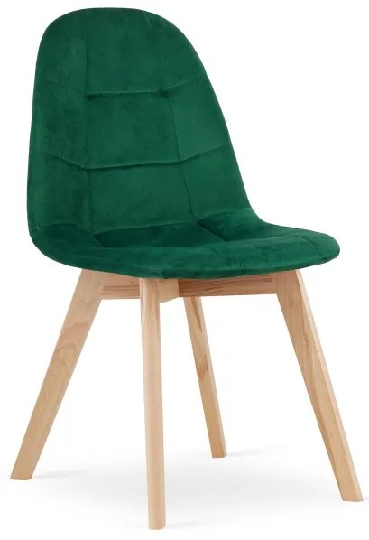 Set troch jedálenských stoličiek BORA zamat tmavozelené (3ks)
