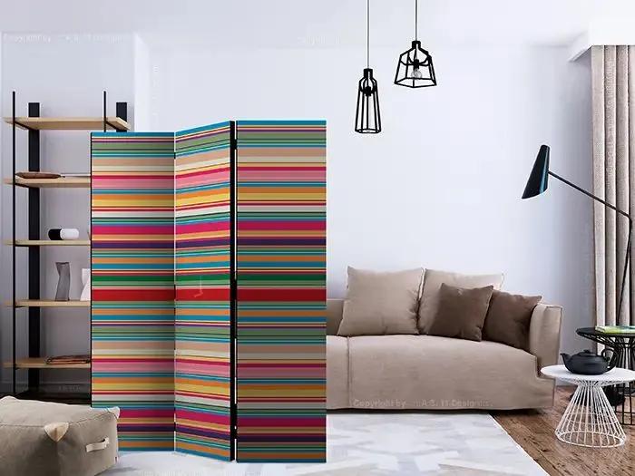Paraván - Subdued stripes [Room Dividers] Veľkosť: 135x172, Verzia: Jednostranný