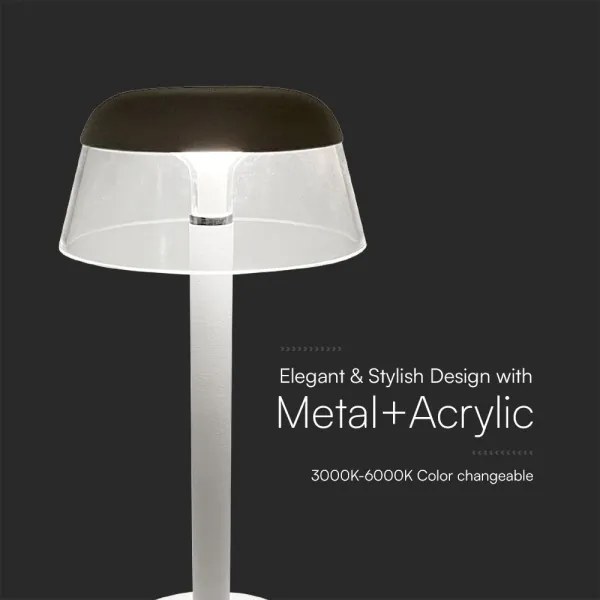 LED Stm. nabíjacia dotyková stolná lampa LED/3W/5V 3000-6000K biela