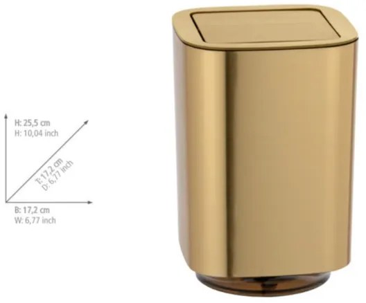 WENKO 24163100 - Odpadkový kôš AURON 17x25,5 cm zlatý