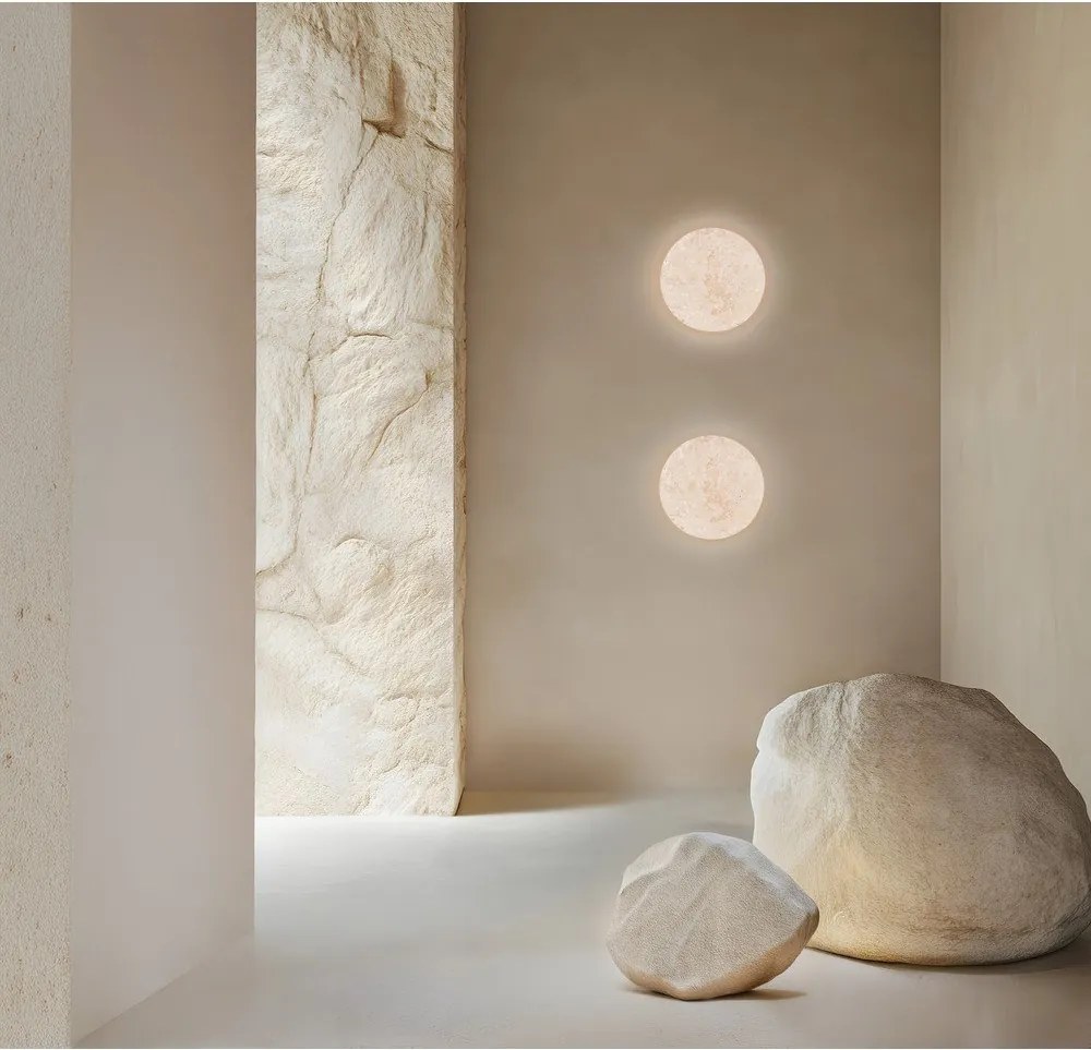 Matne biele kamenné LED nástenné svietidlo so stmievačom Bobbin – Trio Select