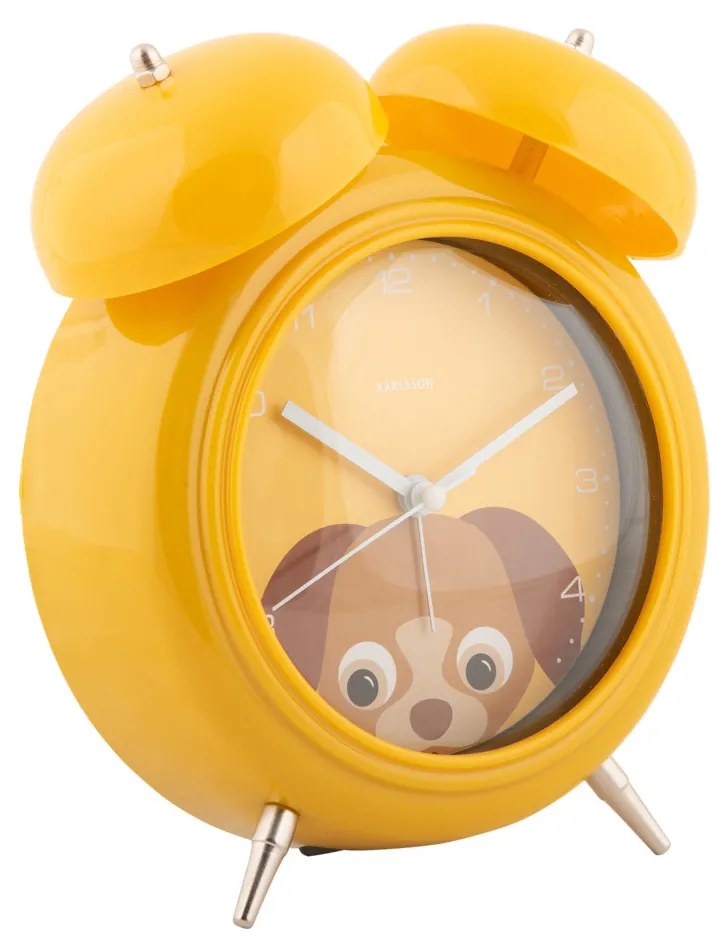 Budík Karlsson KA5980YE Peekaboo Dog, 19cm