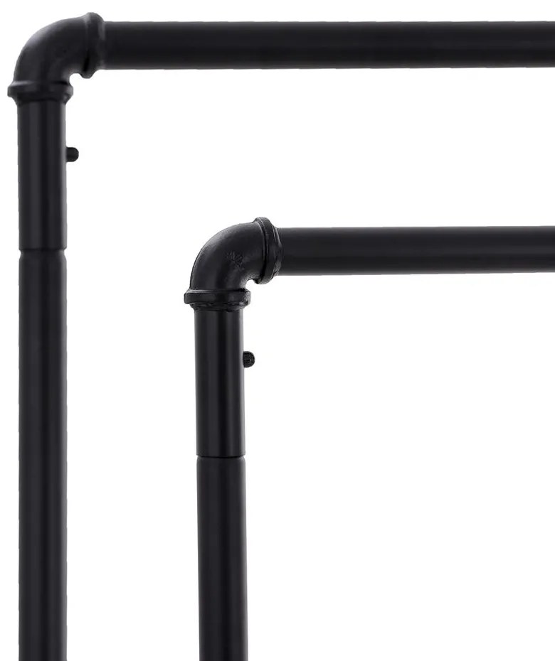 Dvojitý stojan na oblečenie RARE, vodovodné rúry 100x59x162cm, čierna SongmicsHome