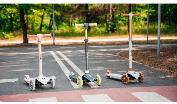 Lionelo - Detská kolobežka JESSY 3xAA sivá/zelená