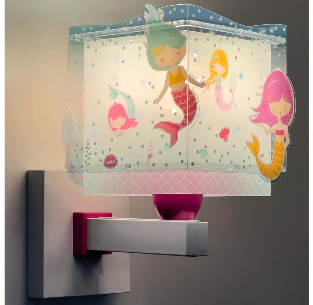 Dalber 63449 - Detské nástenné svietidlo MERMAIDS 1xE27/60W/230V