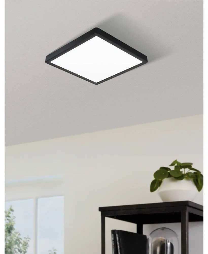 Čierne LED stropné svietidlo 21x21 cm FUEVA 5 – EGLO