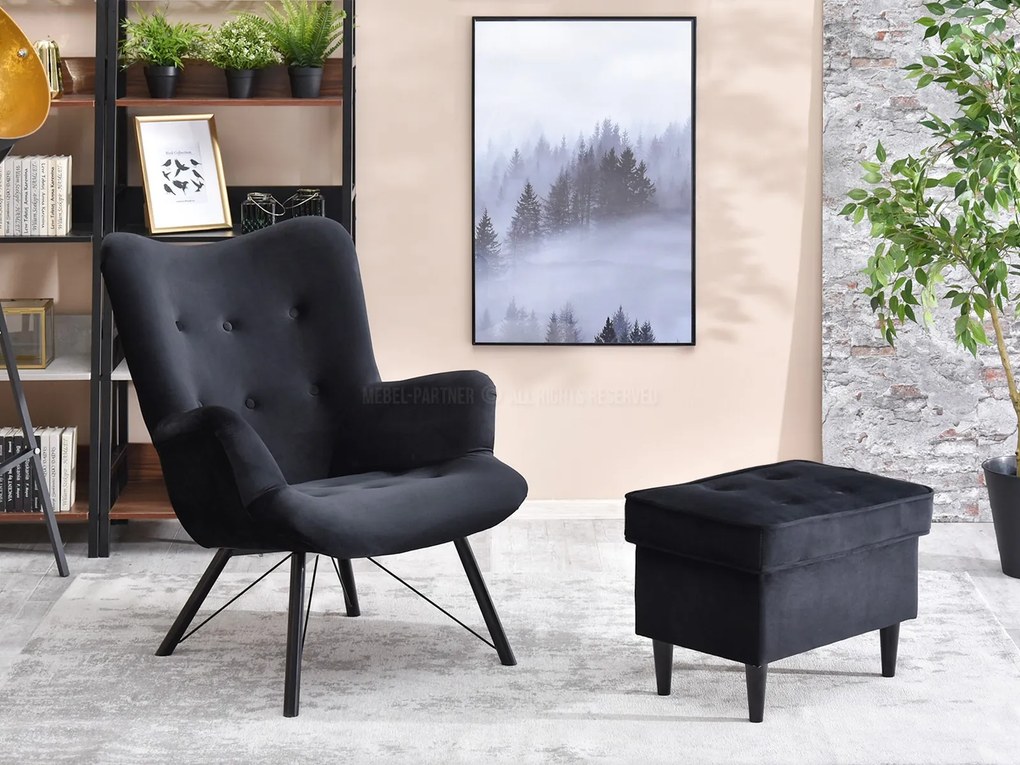Relaxačné kreslo Dawntawn (čierna). Akcia -20%. Vlastná spoľahlivá doprava až k Vám domov. 1135669
