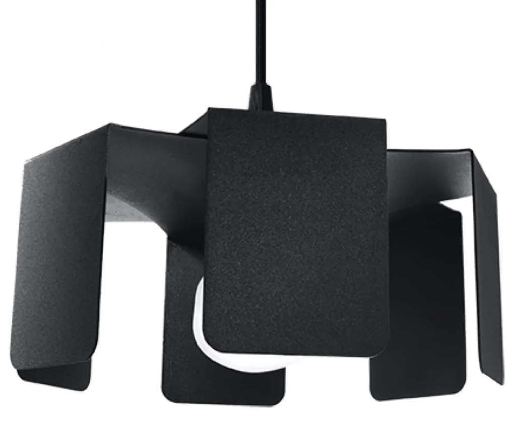 Závesné svietidlo Tulip, 1x čierne kovové tienidlo