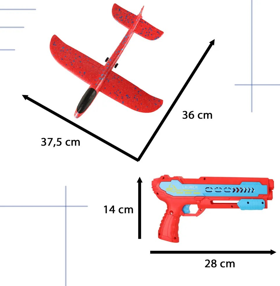 KIK KX4579_1 Letecká odpalovací pistole automatická červená