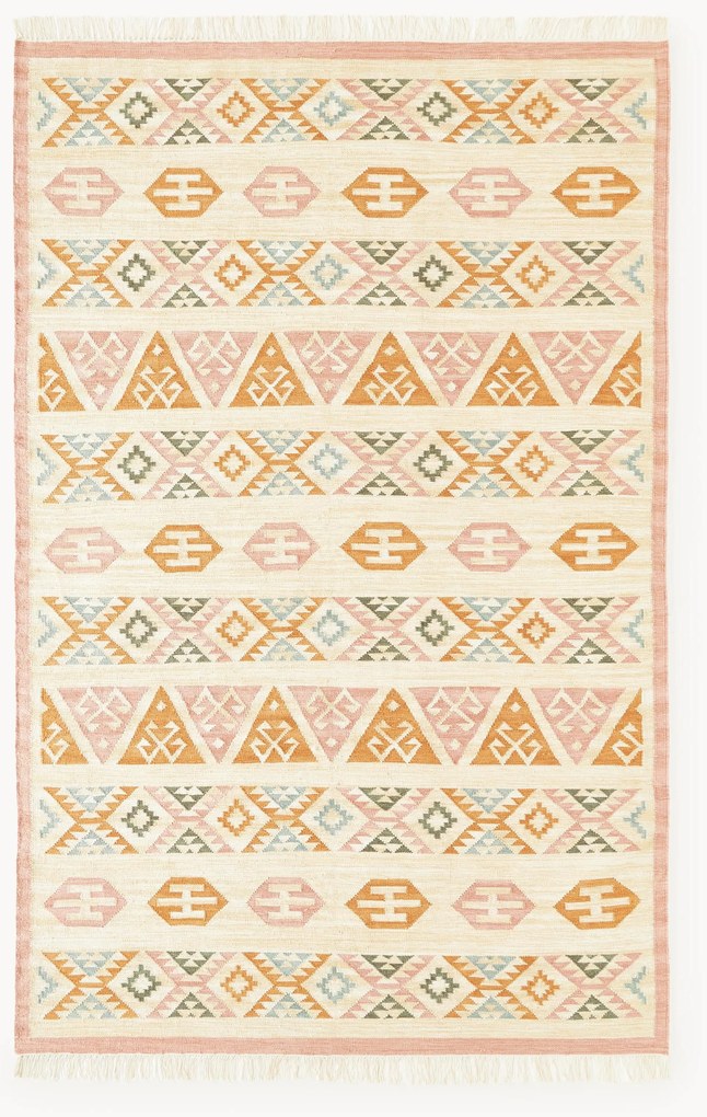 Ručne tkaný vlnený kelímový koberec Anisa