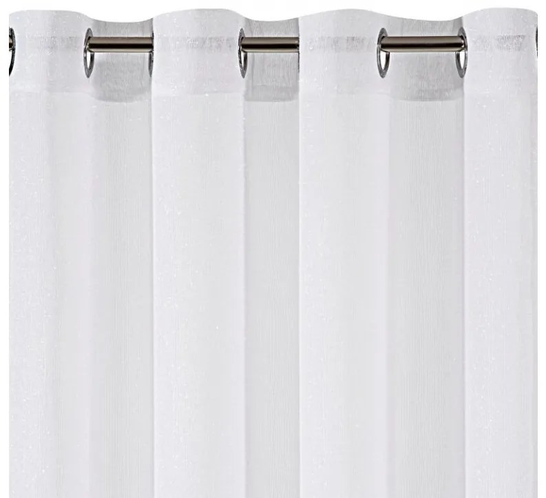 DECOREUM Jednofarebná záclona s mohérovou trblietavou niťou 350 cm x 250 cm biela 98830