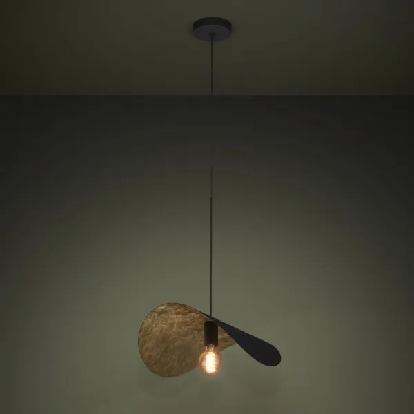 Eglo 390393 - Luster na lanku SACEDA 1xE27/40W/230V 53 cm čierna/zlatá