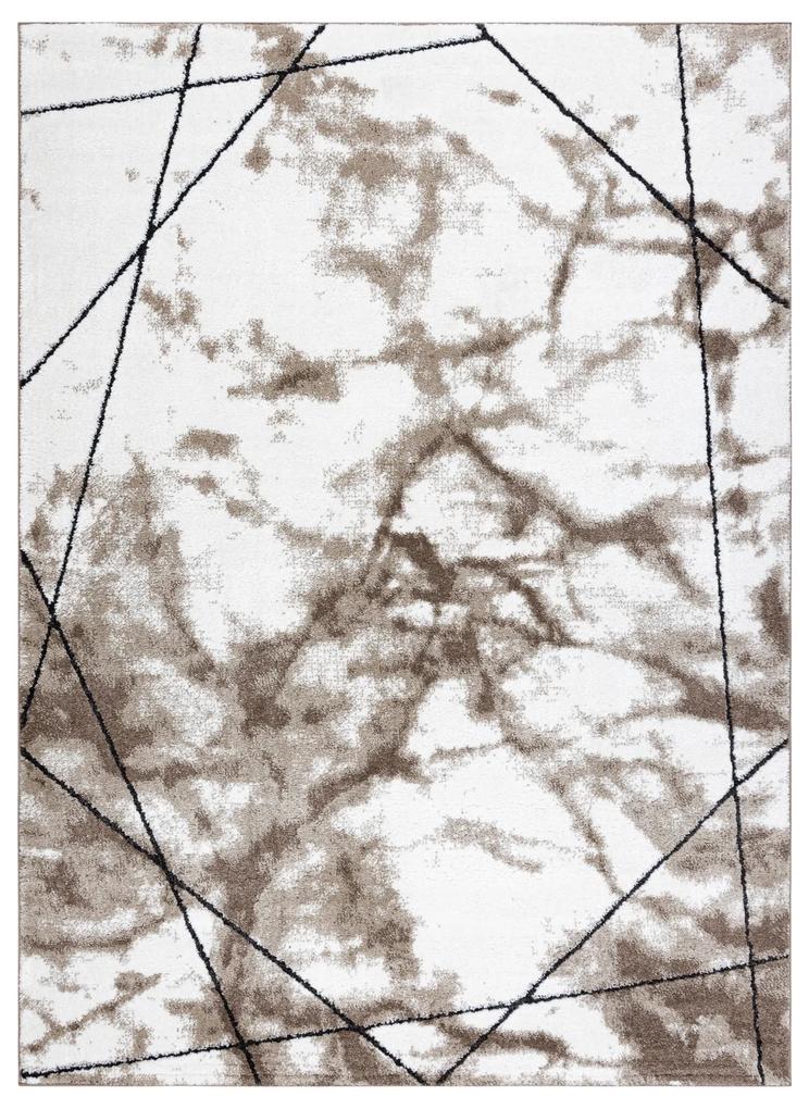 Moderný koberec COZY Lina,  geometrický , mramor - Štrukturálny,  dve vrstvy rúna, hnedá