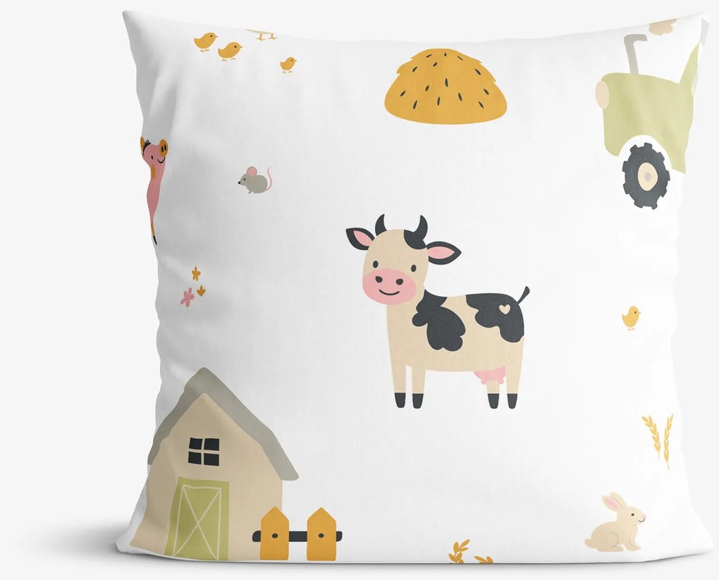 Goldea detská bavlnená obliečka na vankúš - život na farme 40 x 40 cm