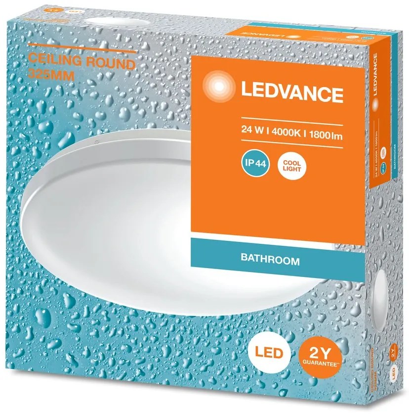 LEDVANCE LEDVANCE, Kúpeľňové stropné svietidlo, priemer 325mm, 1800lm, 24W, 4000K, IP44, AC464830055