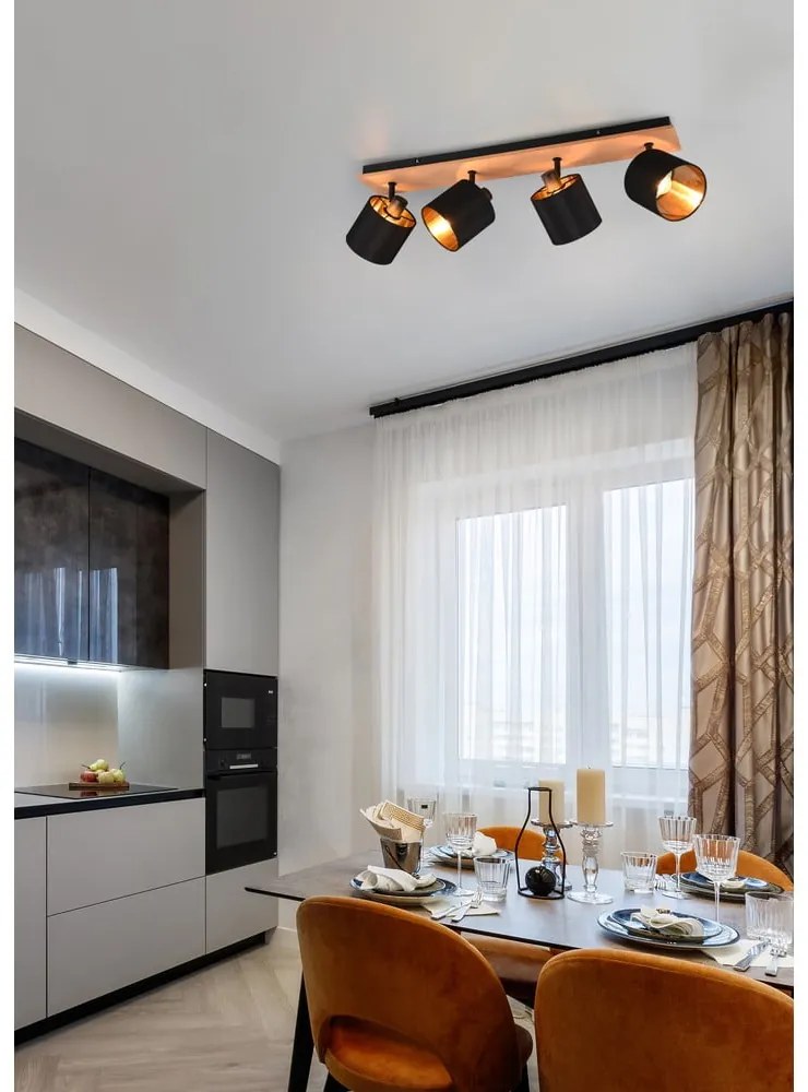 Bodové svietidlo v čierno-prírodnej farbe ø 12 cm Tommy – Reality