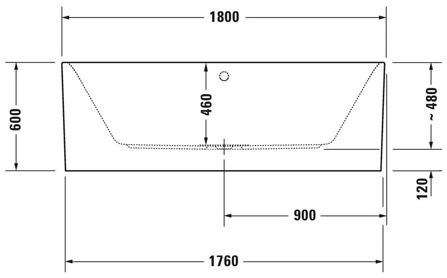 Duravit Happy D.2 Plus - Voľne stojaca vaňa 1800x800 mm, grafit supermatná 700453800000000