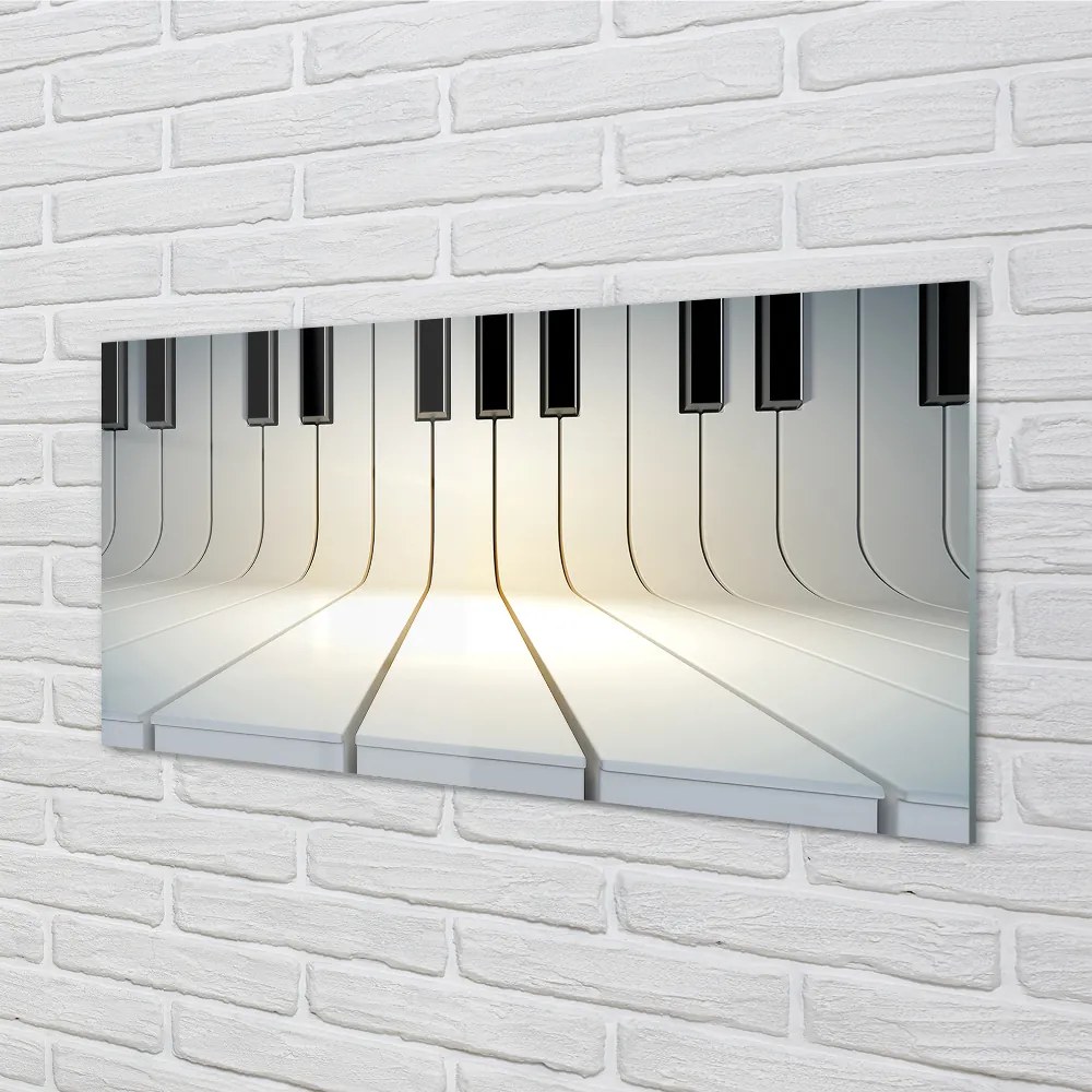 Sklenený obklad do kuchyne klávesy klavíra 120x60 cm