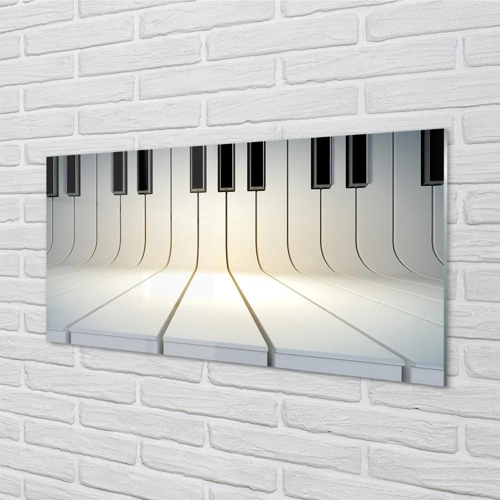Sklenený obklad do kuchyne klávesy klavíra 125x50 cm