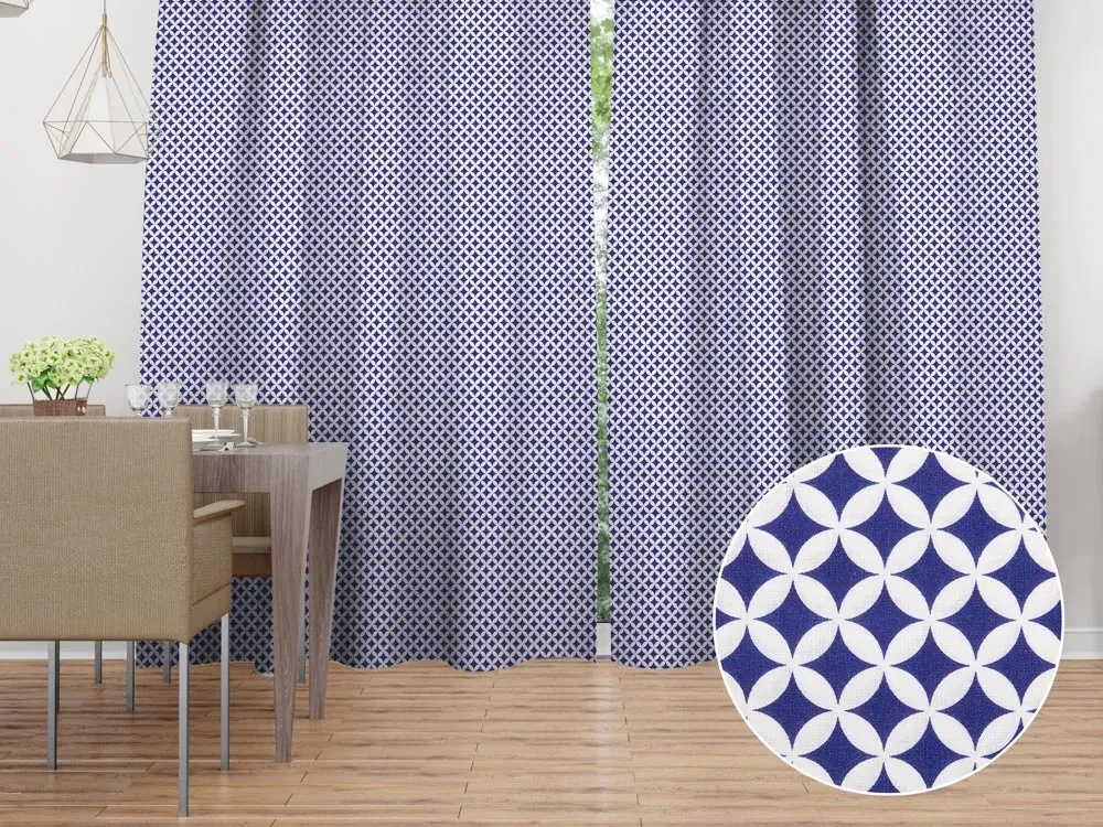 Biante Bavlnený záves Sandra SA-241 Tmavo modré Maroko 150x150 cm