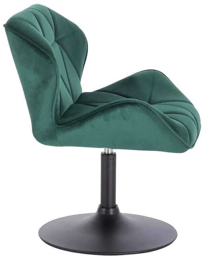 LuxuryForm DESIGN Stolička MILANO VELUR na čiernom tanieri - zelená