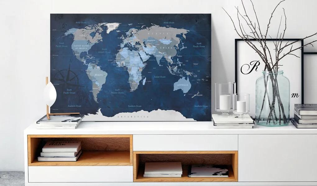 Artgeist Obraz na korku - Dark Blue World [Cork Map] Veľkosť: 90x60