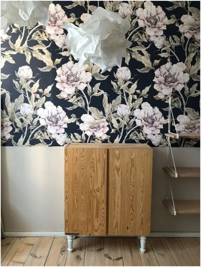 Tapeta pivonky námornícka modrá 280x100 cm