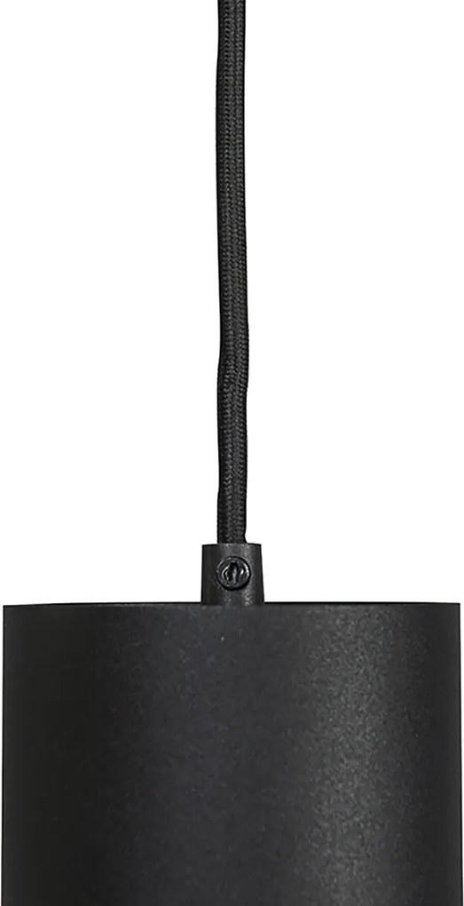 Dizajnové závesné svietidlo čierne vrátane adaptéra na koľajnicu 1-fázové - Iconic Tubo