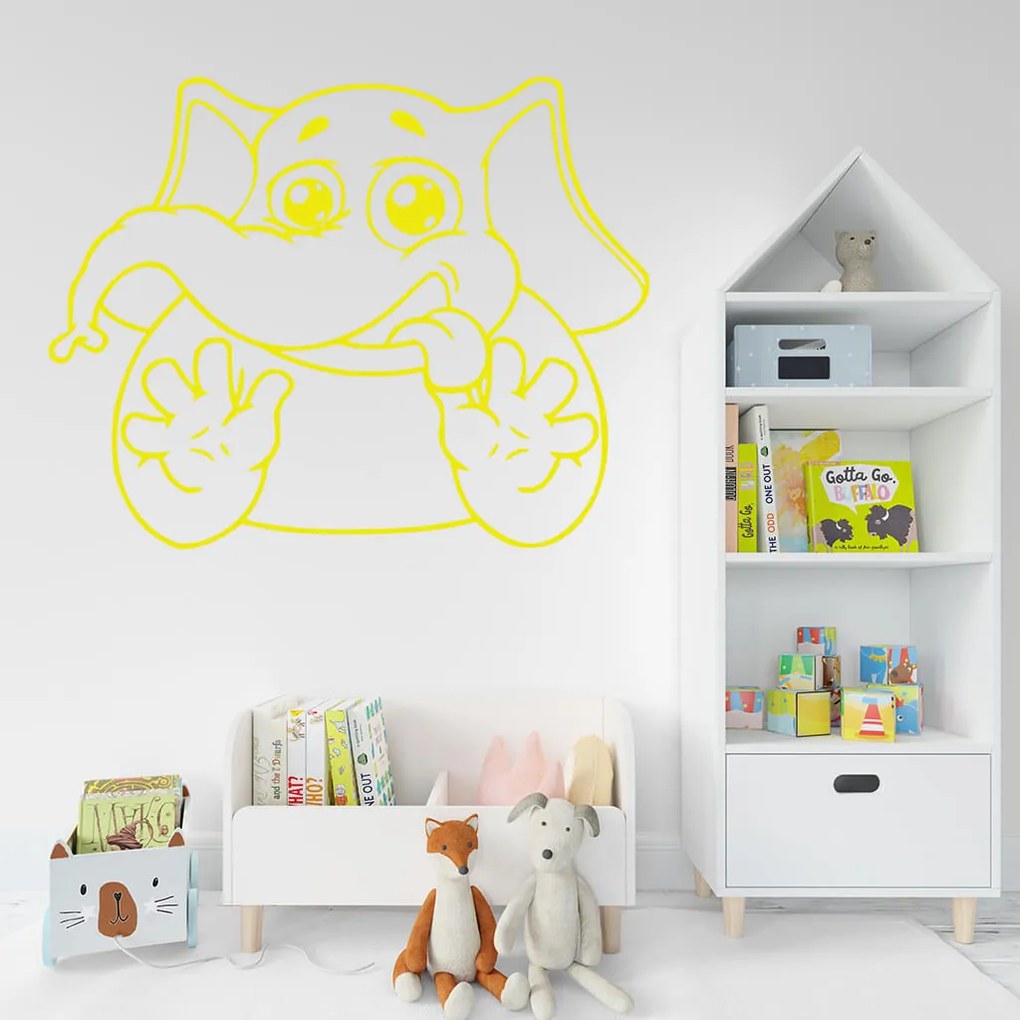 Veselá Stena Samolepka na stenu na stenu Slon Farba: černá