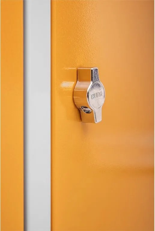 Kovová šatníková skriňa Trestles SS2M 1800x600x500 mm, 2 oddiely, žlté dvere Podnož: bez podnože, Zámok: cylindrický