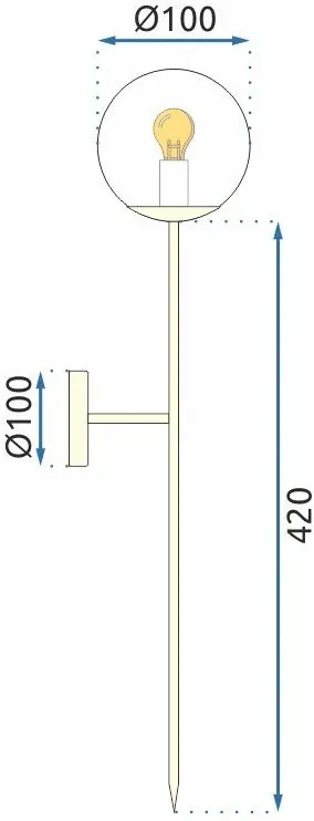 Toolight - Moderné nástenné svietidlo 52cm APP578-1W 1xG9, zlatá, OSW-08757