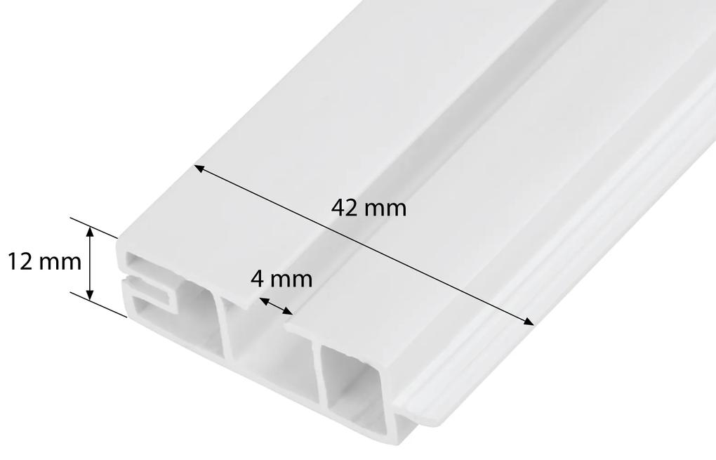 Dekodum PVC stropná lišta s krytom jednoduchá biela Dĺžka koľajnice (cm): 120, Typ prichytenia: Háčiky