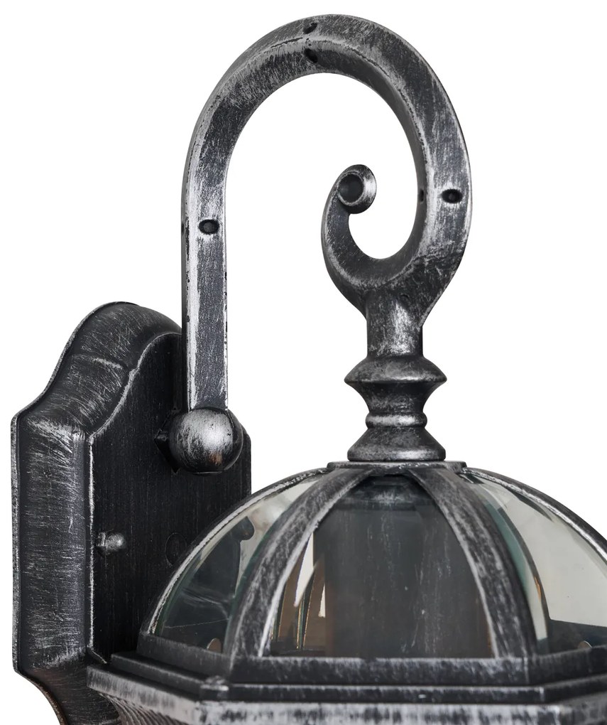 Klasické vonkajšie nástenné svietidlo antické strieborné IP44 - Glasgow