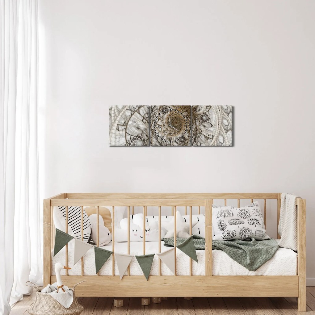 Obraz ornamentálneho umenia (s hodinami) (90x30 cm)