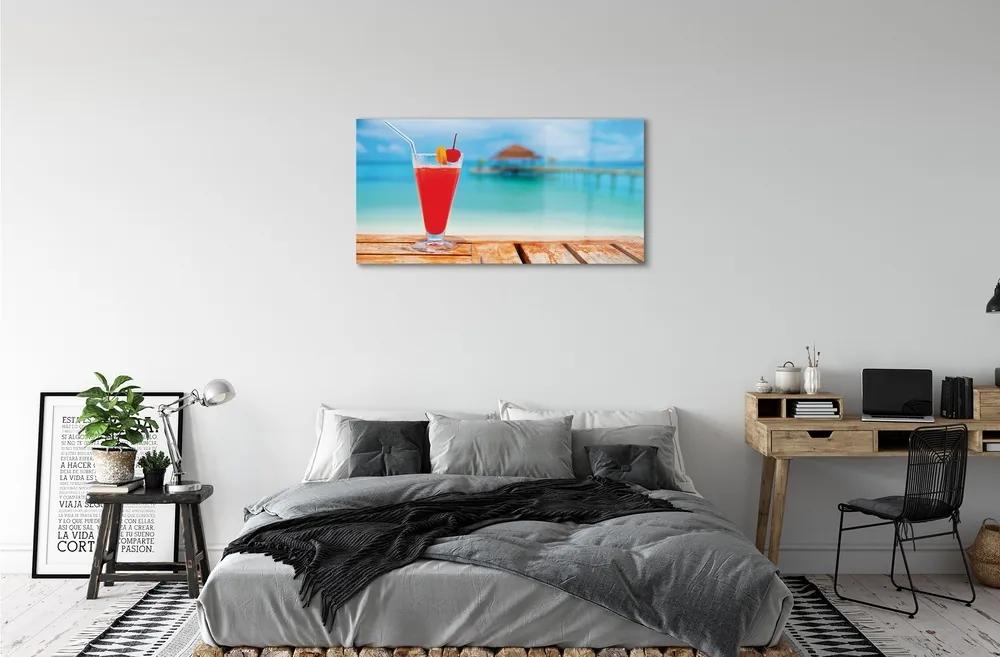 Obraz na skle Koktejl pri mori 120x60 cm
