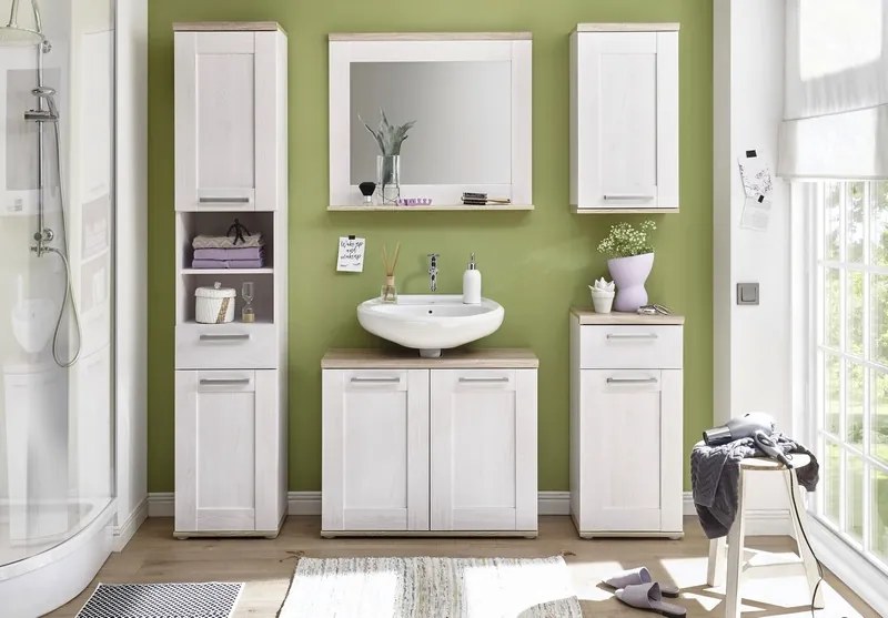 Kúpeľňová skrinka pod umývadlo Romance, smrekovec/dub